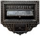 Klassische Briefeinwurfplatte, Abbildung Lackierung: Schwarz mit Altbronze Patina