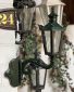 Corner Lantern. Colour: Green, Glass: Cathedral Style Glass