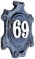 House Number Plaque | Item No. 403 | Colour: Black with Wrought Iron Effect, Colour of the number: White