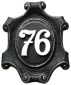 House Number Plaque | Item No. 403 | Colour Shown: Black, Edges Wrought-Iron Effect