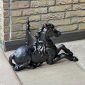 Shoe-Scraper `Horse`, Abbildung Lackierung in Schwarz mit Kupfer Patina