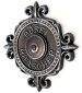 Klingelschild mit erhabenem Namen | Art.-Nr. 525 | Lackierung in Schwarz-Antik (Schmiedeeisen-Effekt), Klingelknopf Schwarz mit Kupferrand