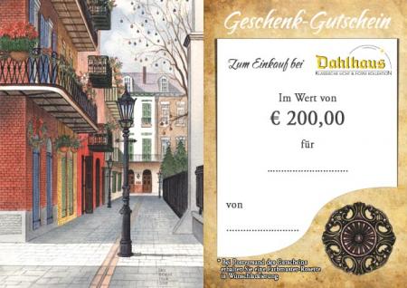 Dahlhaus 200 € Gift Coupon Nr.GS200
