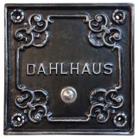 Quadratisches Klingelschild mit einem Klingelknopf ⎮ Art.-Nr.:510-1