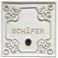 Quadratisches Klingelschild mit einem Klingelknopf ⎮ Art.-Nr.:510-1