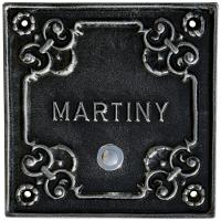 Quadratisches Klingelschild mit einem Klingelknopf ⎮ Art.-Nr.:510-1