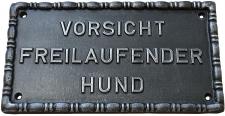 Wandschild mit Beschriftung `Vorsicht Freilaufender Hund` ⎮ Art.-Nr.:581