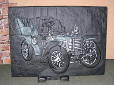 Fireback with Vintage Car ⎮ Art.-Nr.:Kaminplatte17