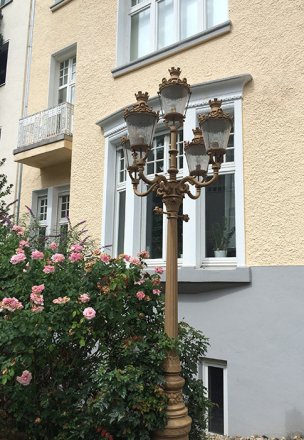 Unique 5-Crown-Cluster Lantern. Similar to Model (Art. 1385) BB2 from our 'Baden-Baden' Lighting Series.