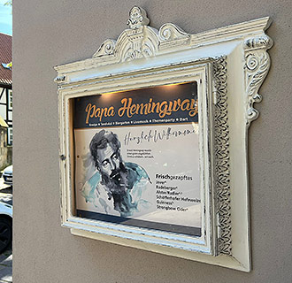 Vintage Show-Case (Art. 447) shown here painted in white with charcoal-grey patina.